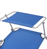 VidaXL Ligbed met luifel staal blauw