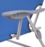 VidaXL Ligbed met luifel staal blauw
