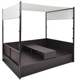 VidaXL Tuinbed met luifel 190x130 cm poly rattan bruin