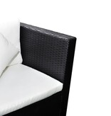 VidaXL 4-delige Loungeset met kussens poly rattan zwart