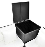 VidaXL 4-delige Loungeset met kussens poly rattan zwart