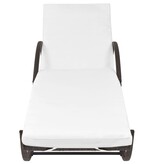 VidaXL Ligbed met kussen en tafel poly rattan bruin