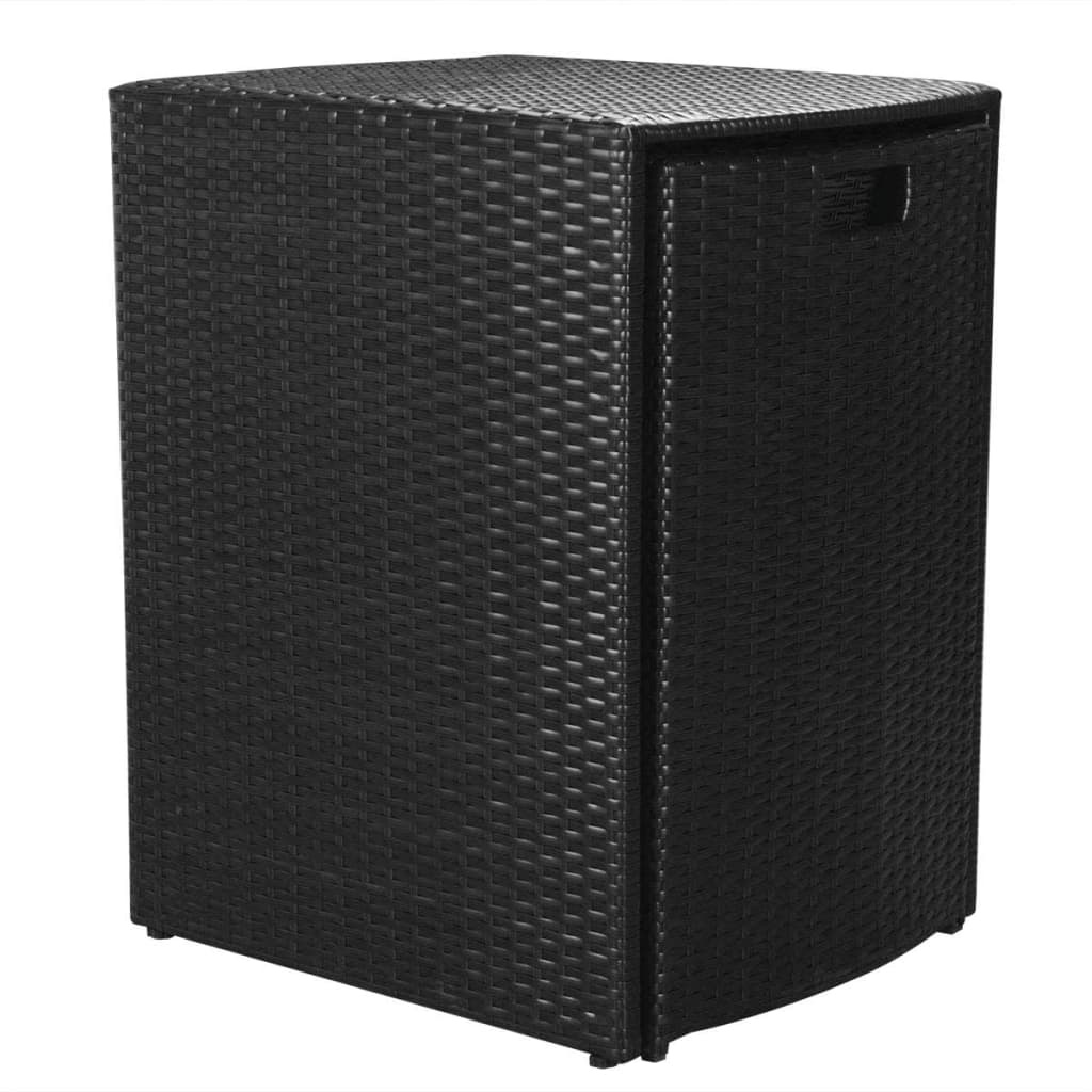 VidaXL 3-delige Bistroset met kussens poly rattan zwart