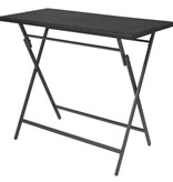 VidaXL 7-delige Tuinset inklapbaar staal poly rattan zwart