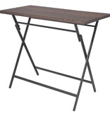 VidaXL 7-delige Tuinset inklapbaar staal poly rattan bruin