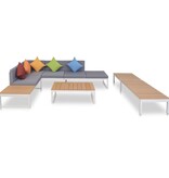 VidaXL 5-delige Loungeset met kussens aluminium en HKC
