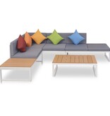 VidaXL 4-delige Loungeset met kussens aluminium en HKC