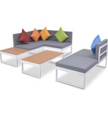 VidaXL 4-delige Loungeset met kussens aluminium en HKC