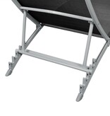 VidaXL Ligbed staal en textileen zwart