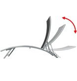 VidaXL Ligbed staal en textileen zwart