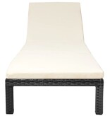 VidaXL Ligbed met kussen poly rattan zwart
