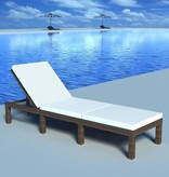 VidaXL Ligbed met kussen poly rattan bruin