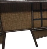VidaXL Tuinbank 2-zits met tafeltje poly rattan bruin