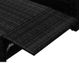 VidaXL 2-delige Loungeset met kussens poly rattan zwart