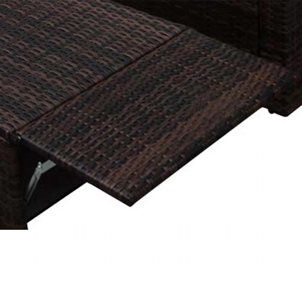 VidaXL 2-delige Loungeset met kussens poly rattan bruin