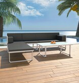 VidaXL 4-delige Loungeset met kussens aluminium zwart