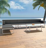 VidaXL 5-delige Loungeset textileen aluminium zwart