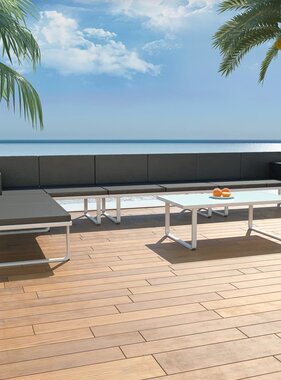 VidaXL 5-delige Loungeset textileen aluminium zwart