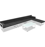 VidaXL 5-delige Loungeset textileen aluminium zwart