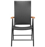 VidaXL Tuinstoelen stapelbaar 2 st poly rattan zwart