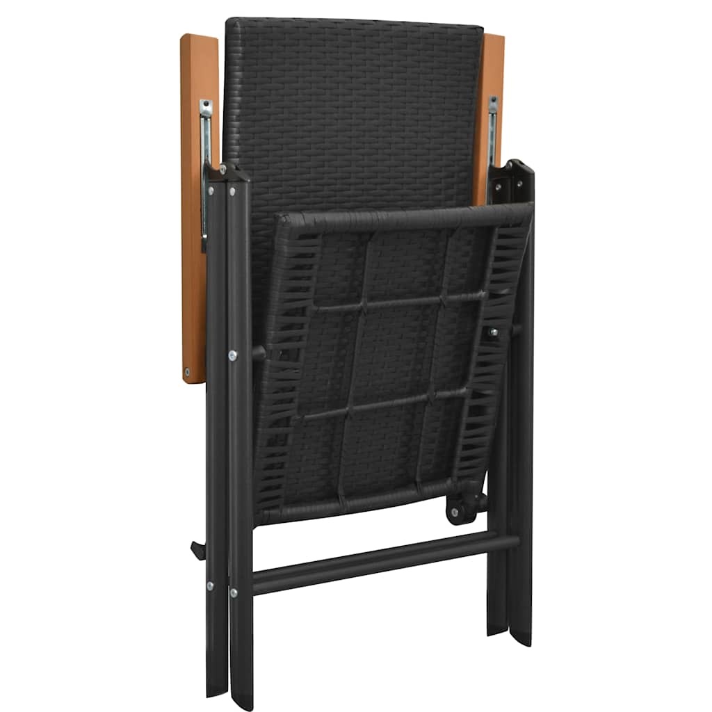 VidaXL Tuinstoelen stapelbaar 2 st poly rattan zwart