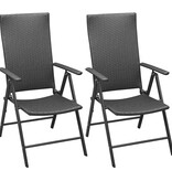 VidaXL Tuinstoelen stapelbaar 2 st poly rattan zwart