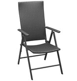 VidaXL Tuinstoelen stapelbaar 2 st poly rattan zwart