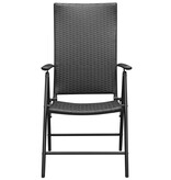 VidaXL Tuinstoelen stapelbaar 2 st poly rattan zwart