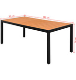 VidaXL Tuintafel 185x90x74 cm aluminium en HKC bruin