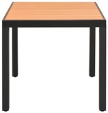 VidaXL Tuintafel 80x80x74 cm aluminium en HKC bruin