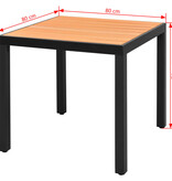 VidaXL Tuintafel 80x80x74 cm aluminium en HKC bruin