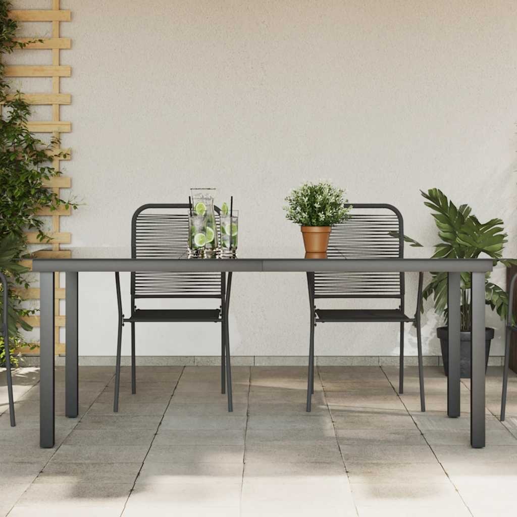VidaXL Tuintafel 190x90x74 cm aluminium en glas zwart