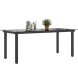 VidaXL Tuintafel 190x90x74 cm aluminium en glas zwart