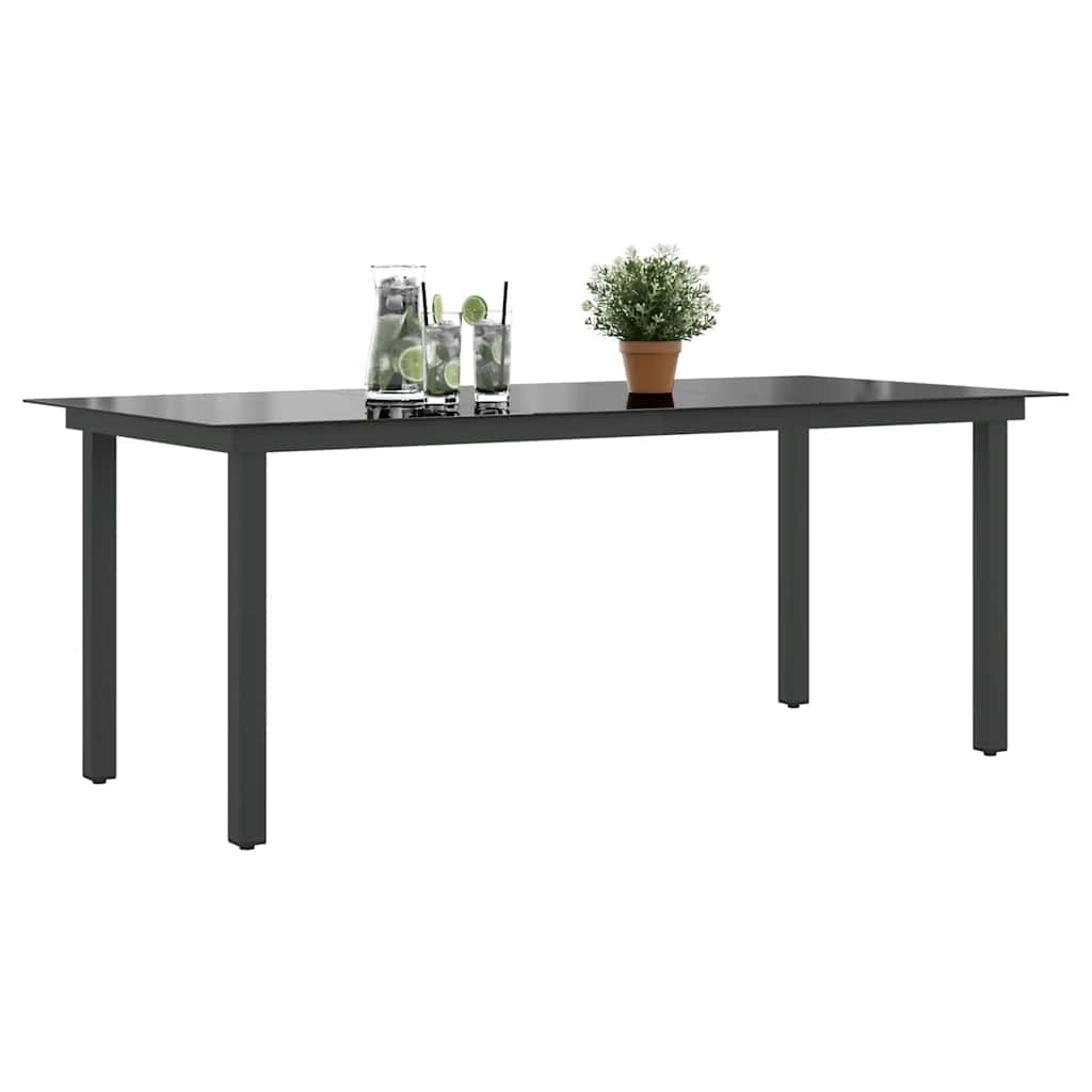 VidaXL Tuintafel 190x90x74 cm aluminium en glas zwart