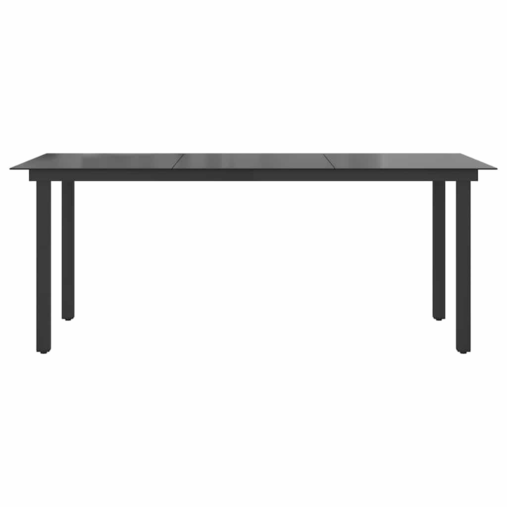 VidaXL Tuintafel 190x90x74 cm aluminium en glas zwart
