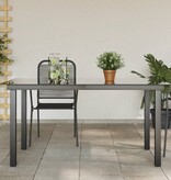 VidaXL Tuintafel 150x90x74 cm aluminium en glas zwart