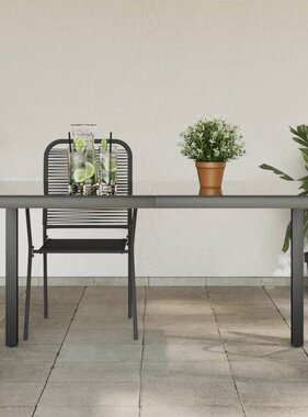 VidaXL Tuintafel 150x90x74 cm aluminium en glas zwart
