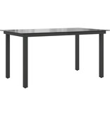 VidaXL Tuintafel 150x90x74 cm aluminium en glas zwart