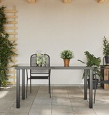 VidaXL Tuintafel 150x90x74 cm aluminium en glas zwart