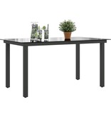 VidaXL Tuintafel 150x90x74 cm aluminium en glas zwart