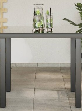VidaXL Tuintafel 80x80x74 cm aluminium en glas zwart