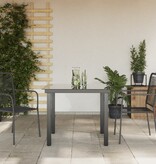 VidaXL Tuintafel 80x80x74 cm aluminium en glas zwart