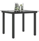 VidaXL Tuintafel 80x80x74 cm aluminium en glas zwart