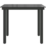 VidaXL Tuintafel 80x80x74 cm aluminium en glas zwart