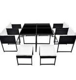 VidaXL 9-delige Tuinset met kussens poly rattan zwart