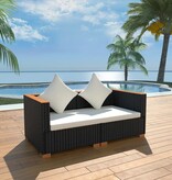 VidaXL Tuinbank poly rattan zwart