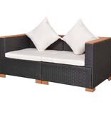 VidaXL Tuinbank poly rattan zwart