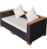 VidaXL Tuinbank poly rattan zwart