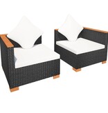 VidaXL Tuinbank poly rattan zwart