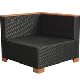 VidaXL 10-delige Loungeset met kussens poly rattan zwart